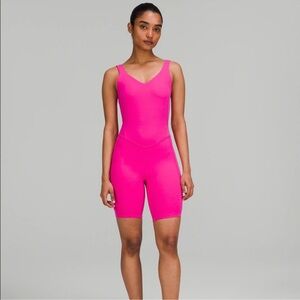 NEW Lululemon Align Bodysuit Romper Sleeveless Shorts 8" Sonic Pink 8 NWT